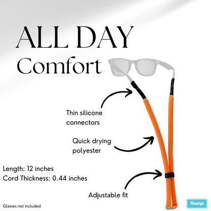 Floating Sunglasses Strap with Silicone Connectors - 3 Pack