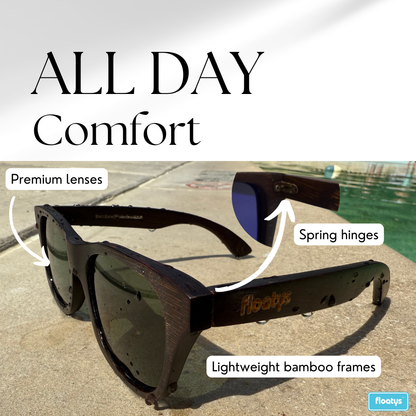 Driftwoods Floating Bamboo Sunglasses (Small and Large sizes)