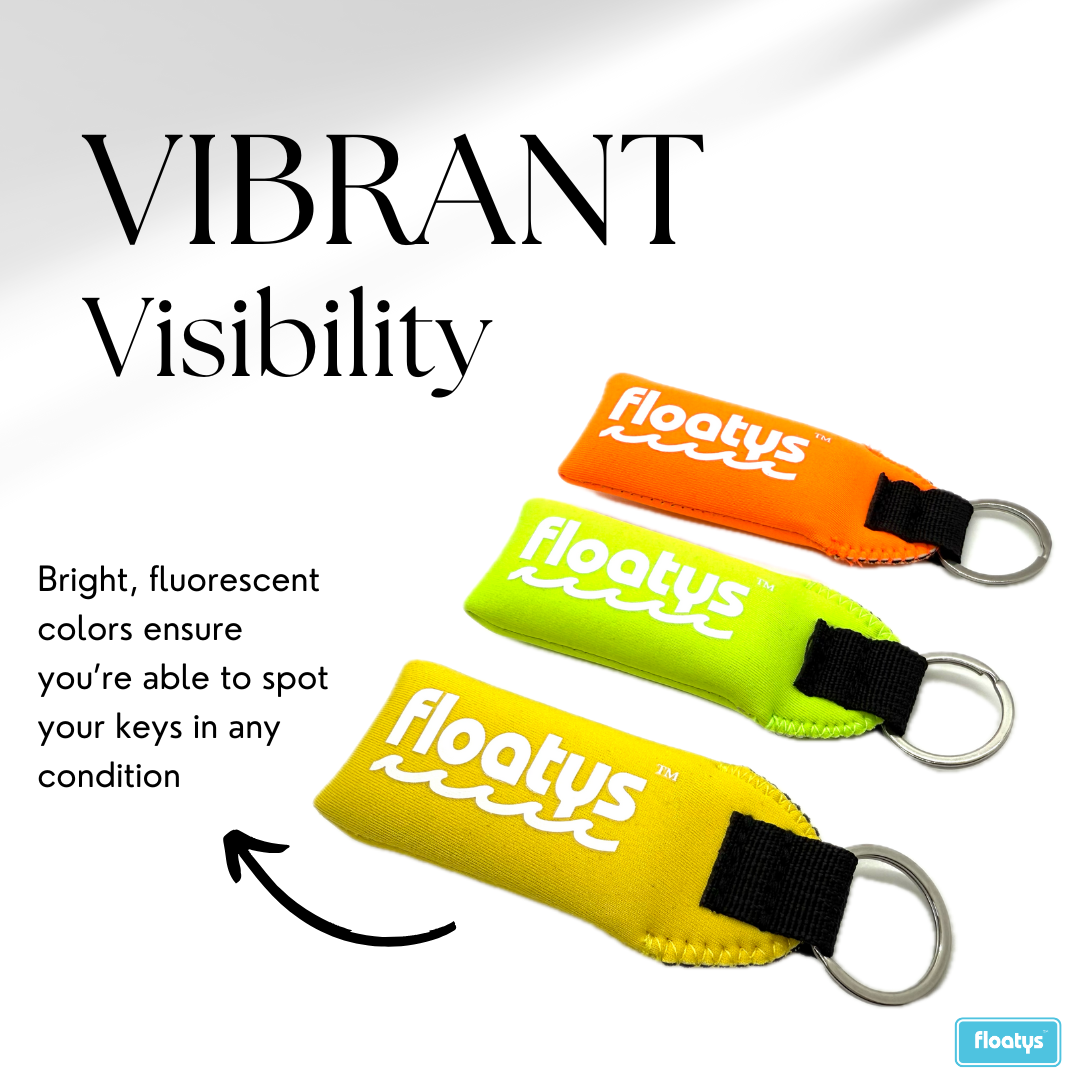 High Visibility Floating Neoprene Keychains - 3 Pack